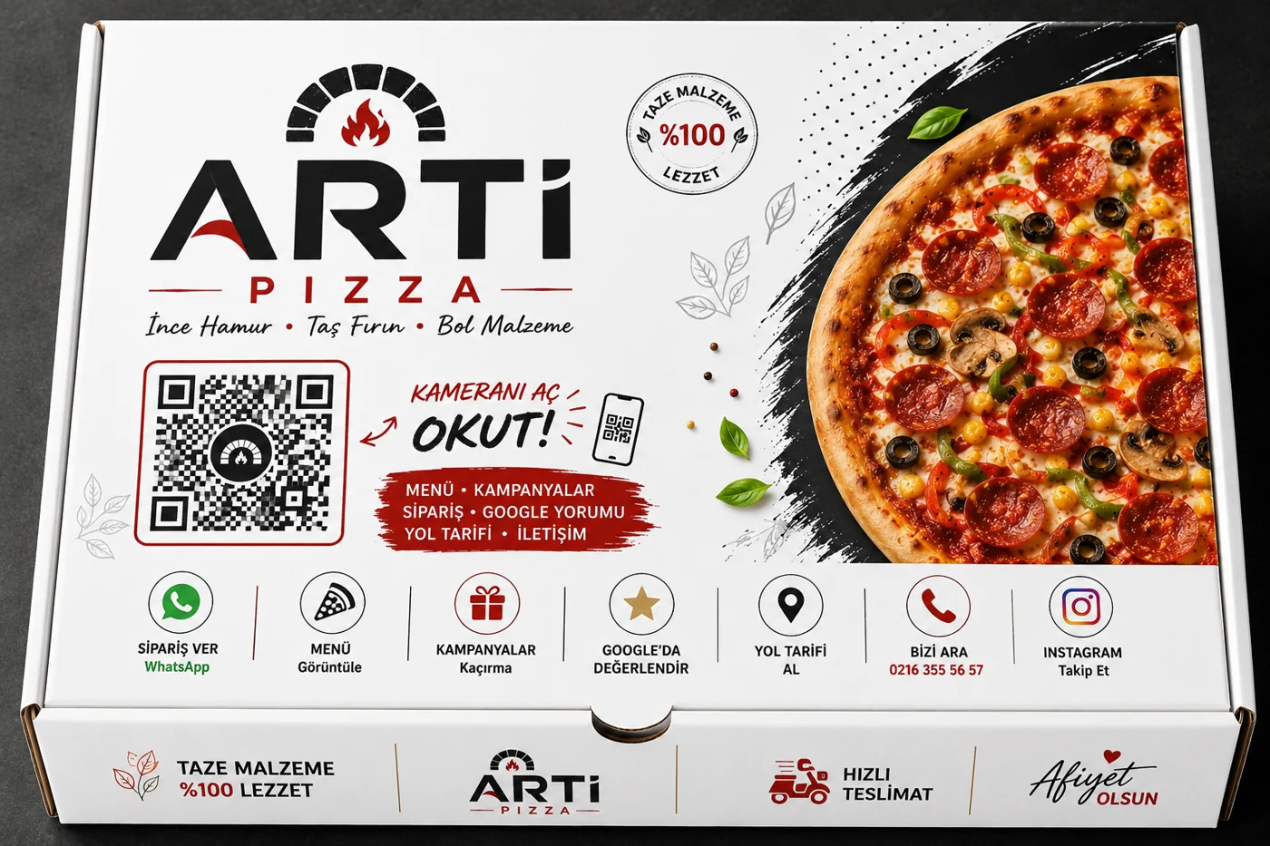 Pizza Artı kutu tasarımı